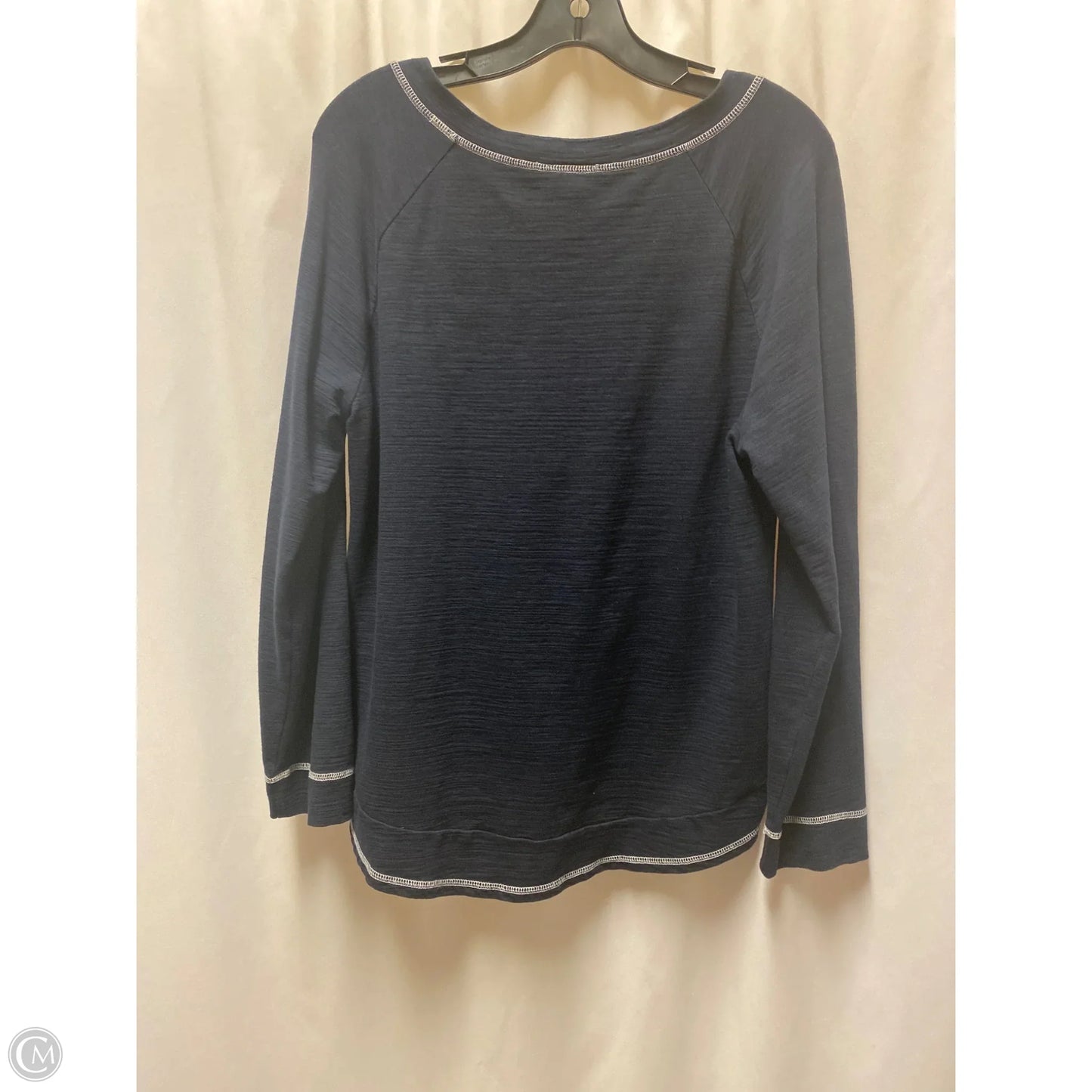 Top Long Sleeve By Talbots In Navy, Size: L
