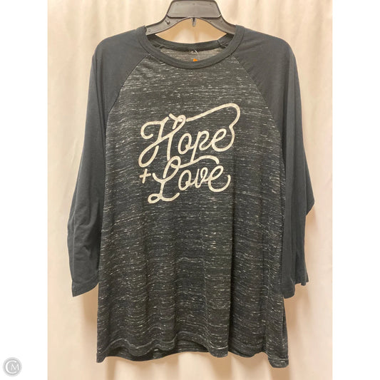 Top Long Sleeve By Bella + Canvas In Black, Size: Xl