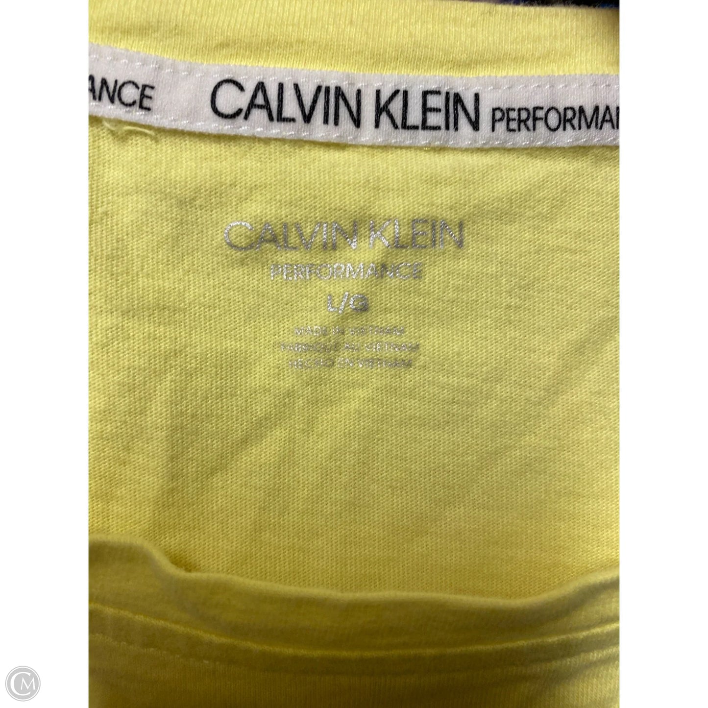 Top Short Sleeve By Calvin Klein In Yellow, Size: L