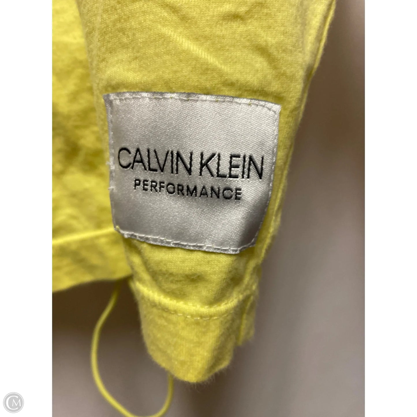 Top Short Sleeve By Calvin Klein In Yellow, Size: L