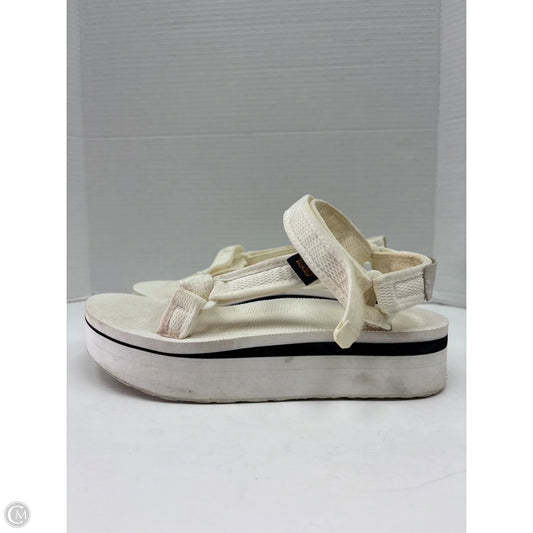 Sandals Heels Platform By Teva In White, Size: 9