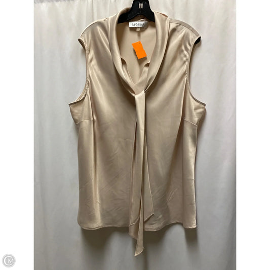 Top Sleeveless By Kasper In Tan, Size: 3x