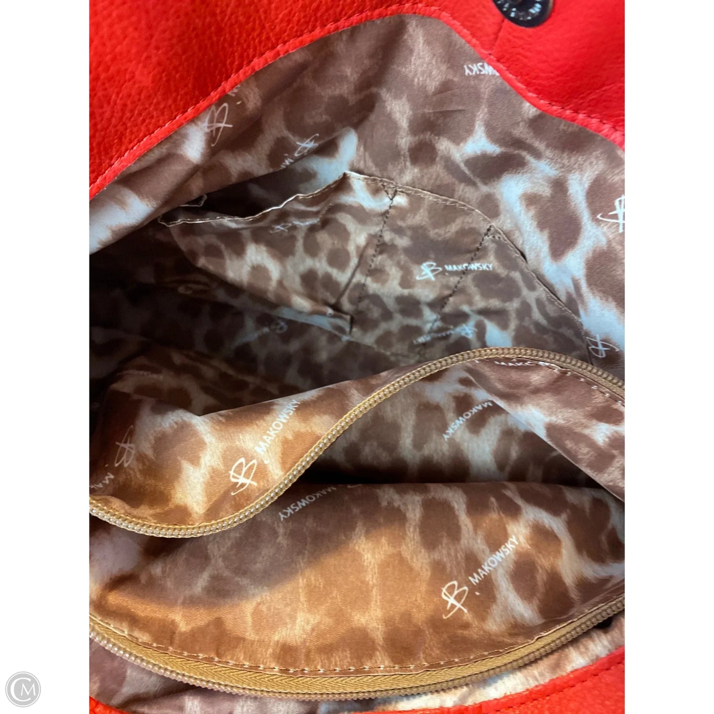 Handbag Leather By B. Makowsky, Size: Large