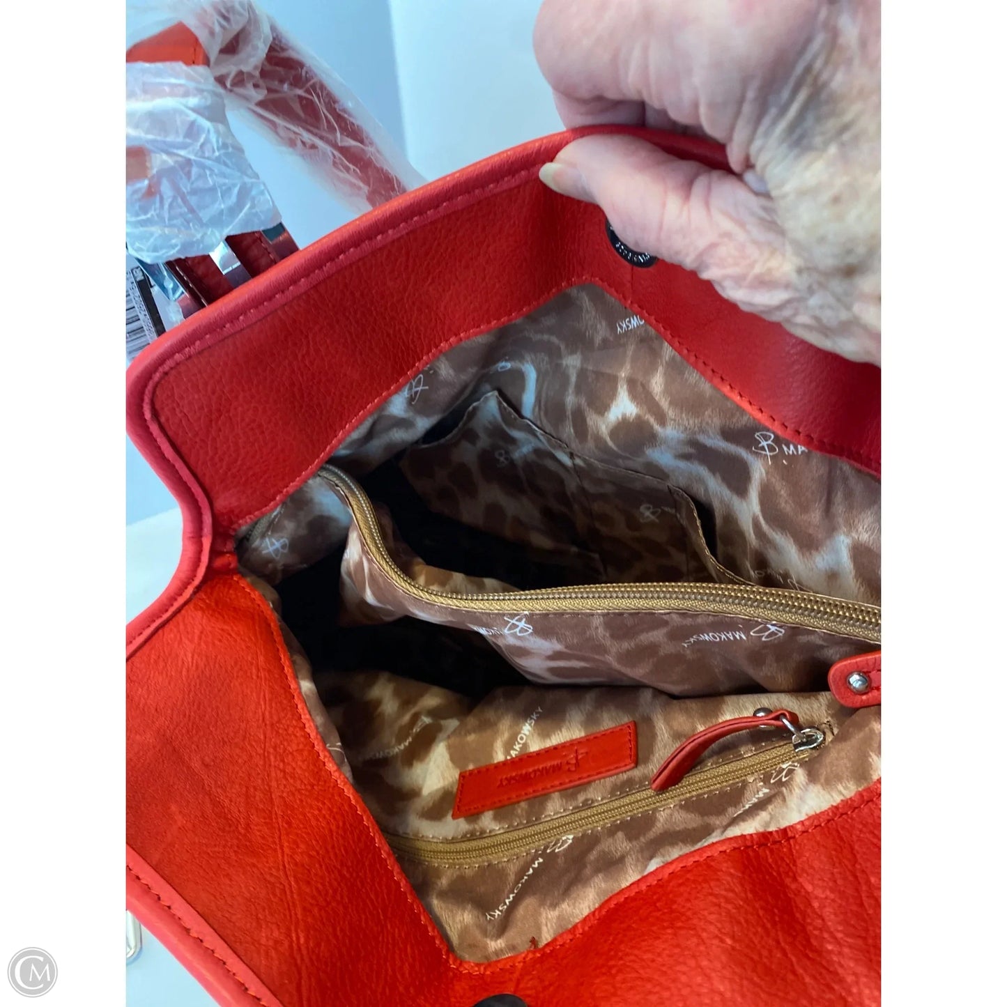 Handbag Leather By B. Makowsky, Size: Large