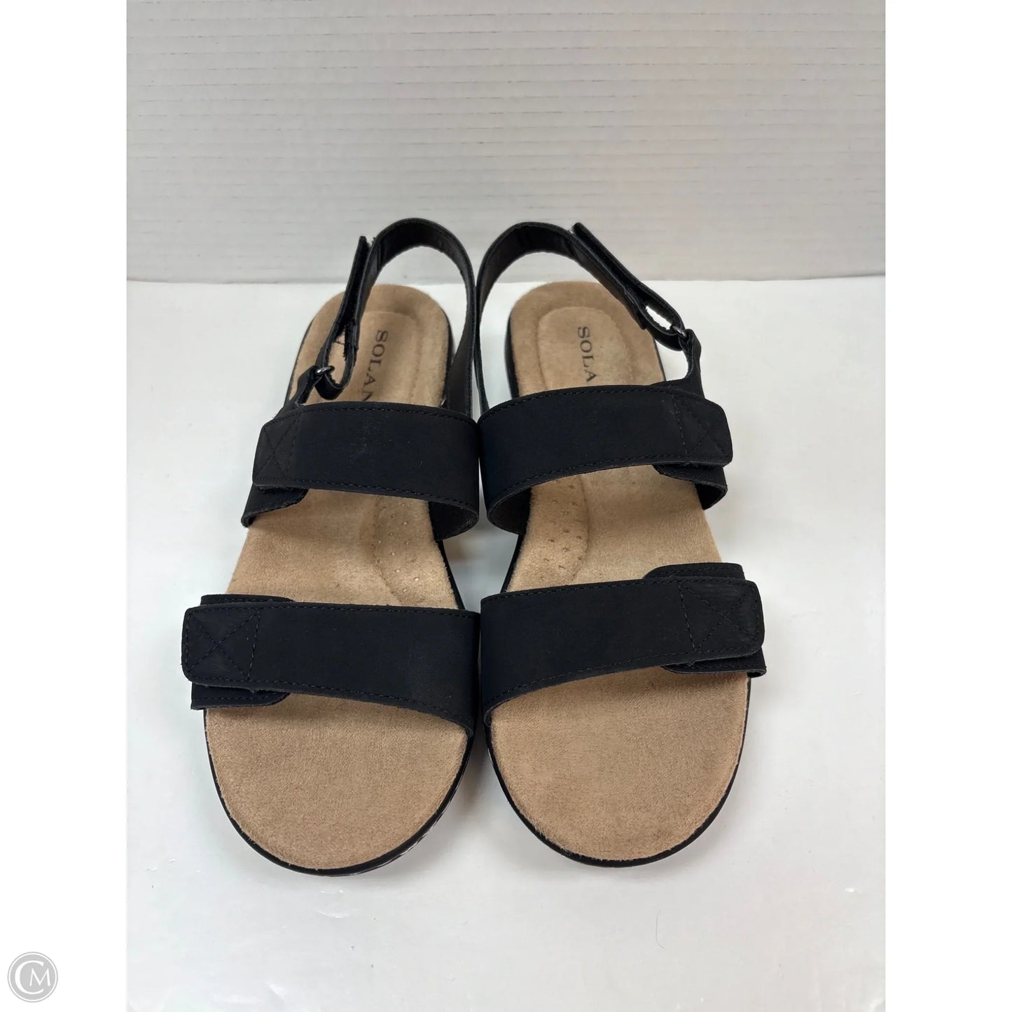 Sandals Flats By Solanz In Black, Size: 7.5