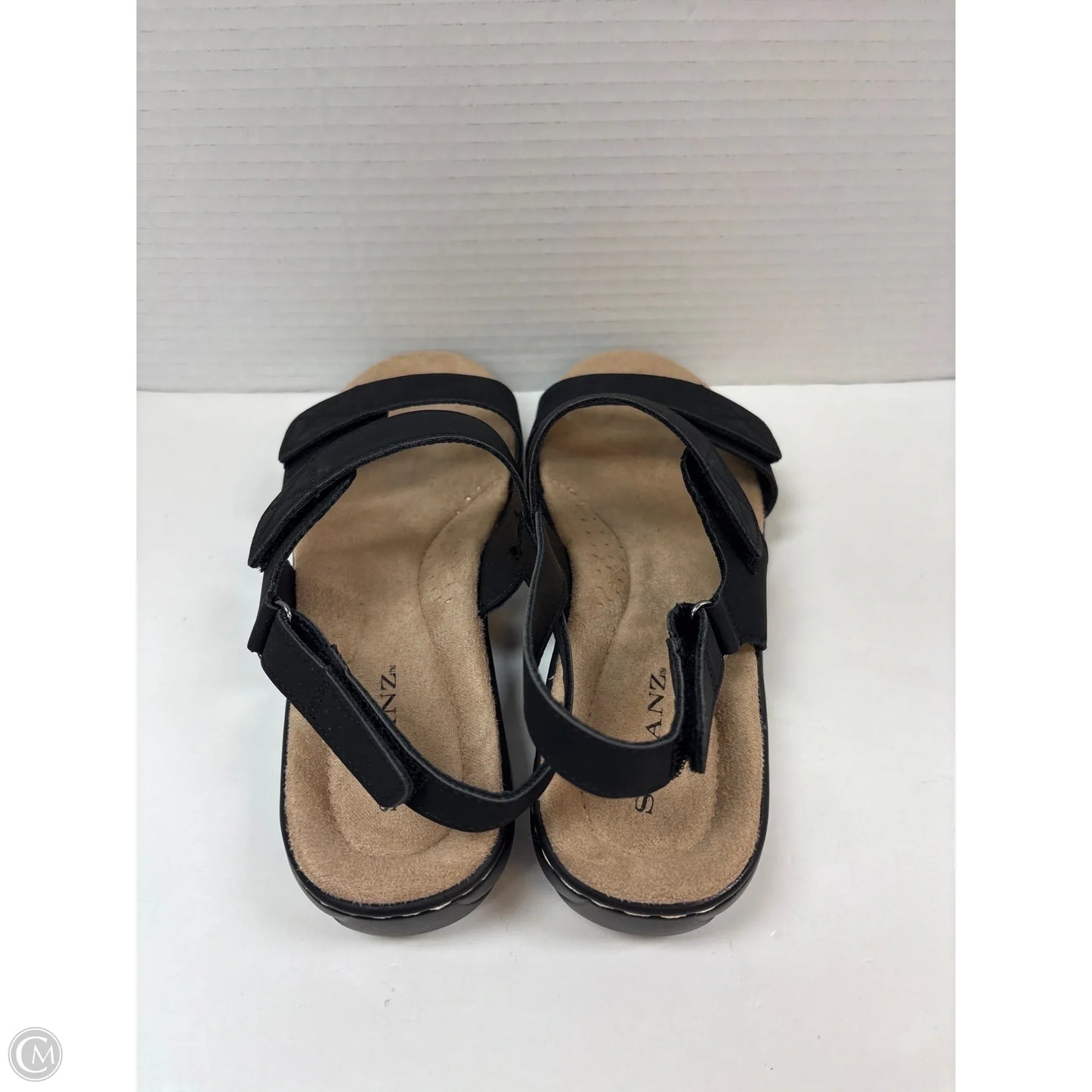 Sandals Flats By Solanz In Black, Size: 7.5