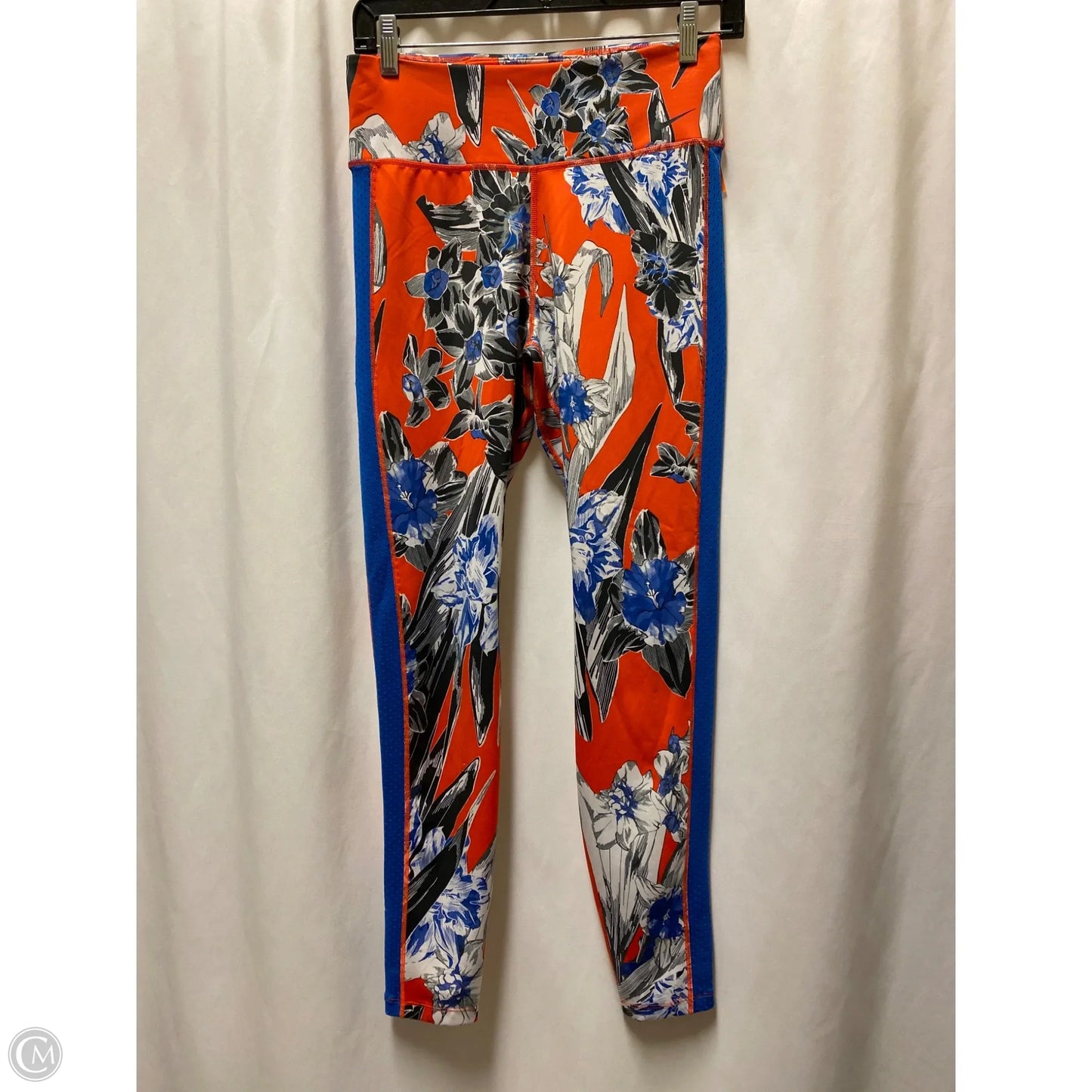 Athletic Leggings By Nike In Blue & Red, Size: M