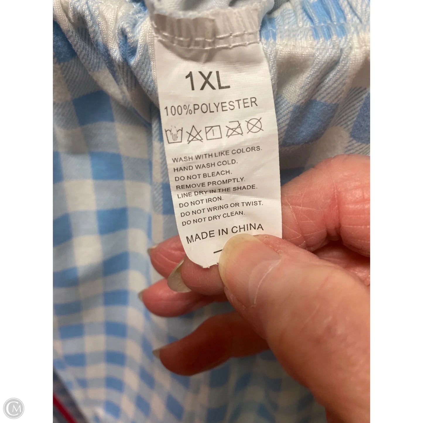 Pajamas 2pc By Clothes Mentor In Blue & White, Size: 1x
