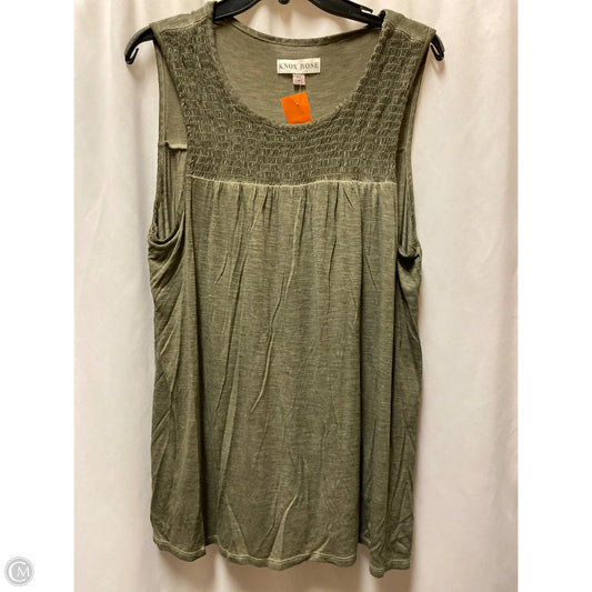Top Sleeveless By Knox Rose In Green, Size: Xl
