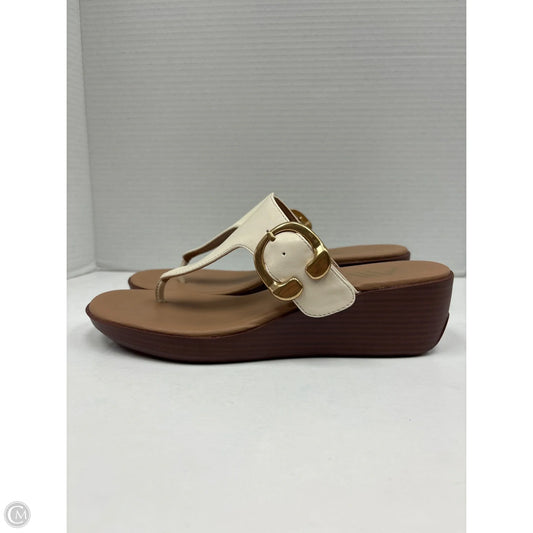 Sandals Heels Wedge By Aerosoles In Cream, Size: 7.5