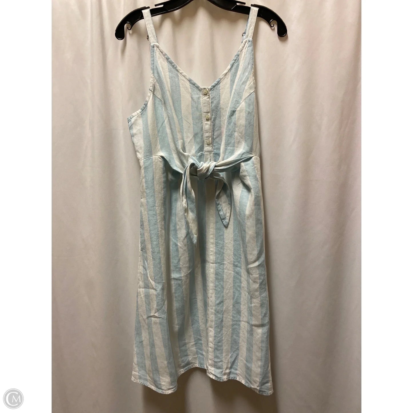 Dress Casual Midi By Saks Fifth Avenue In Blue & White, Size: L
