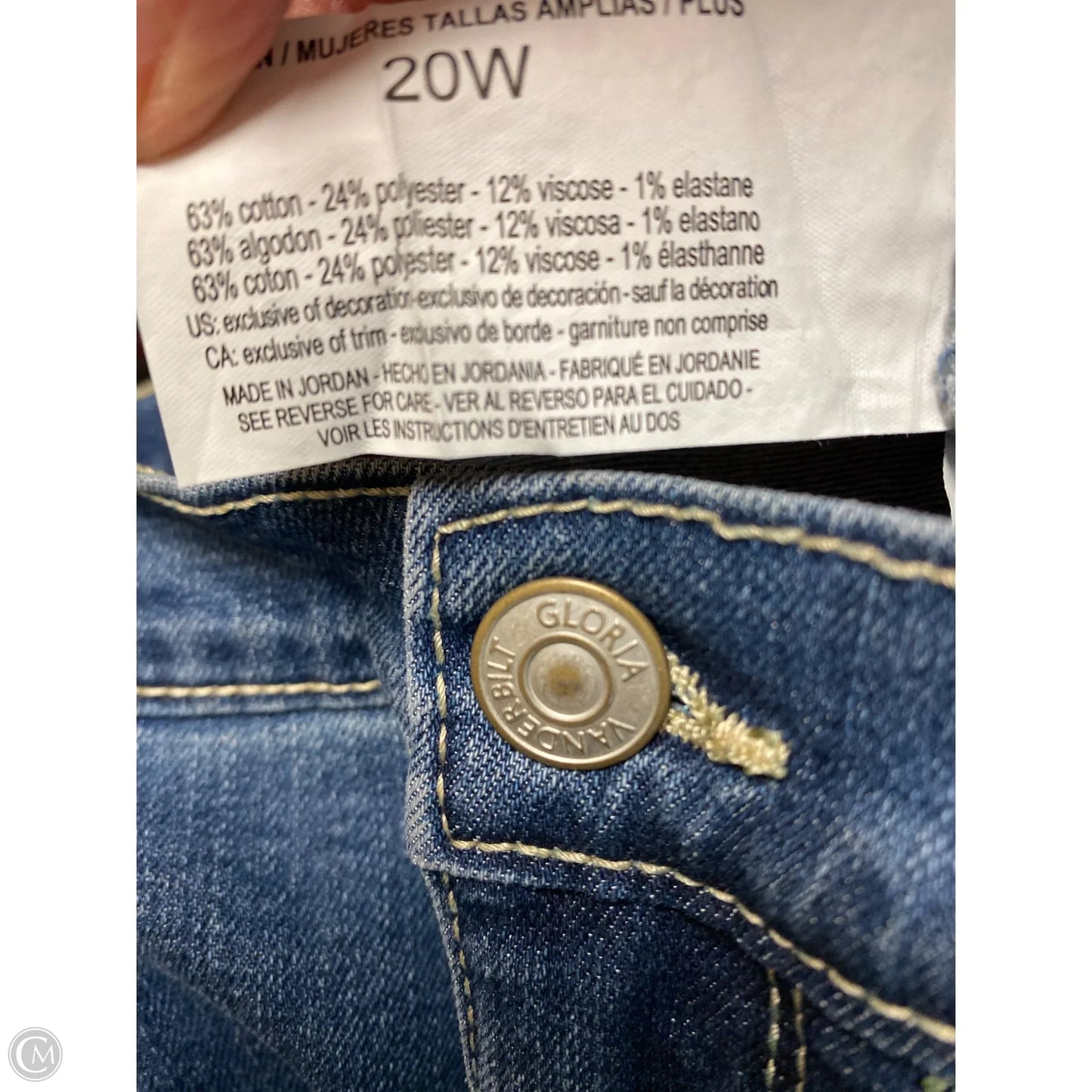 Capris By Gloria Vanderbilt In Blue Denim, Size: 20