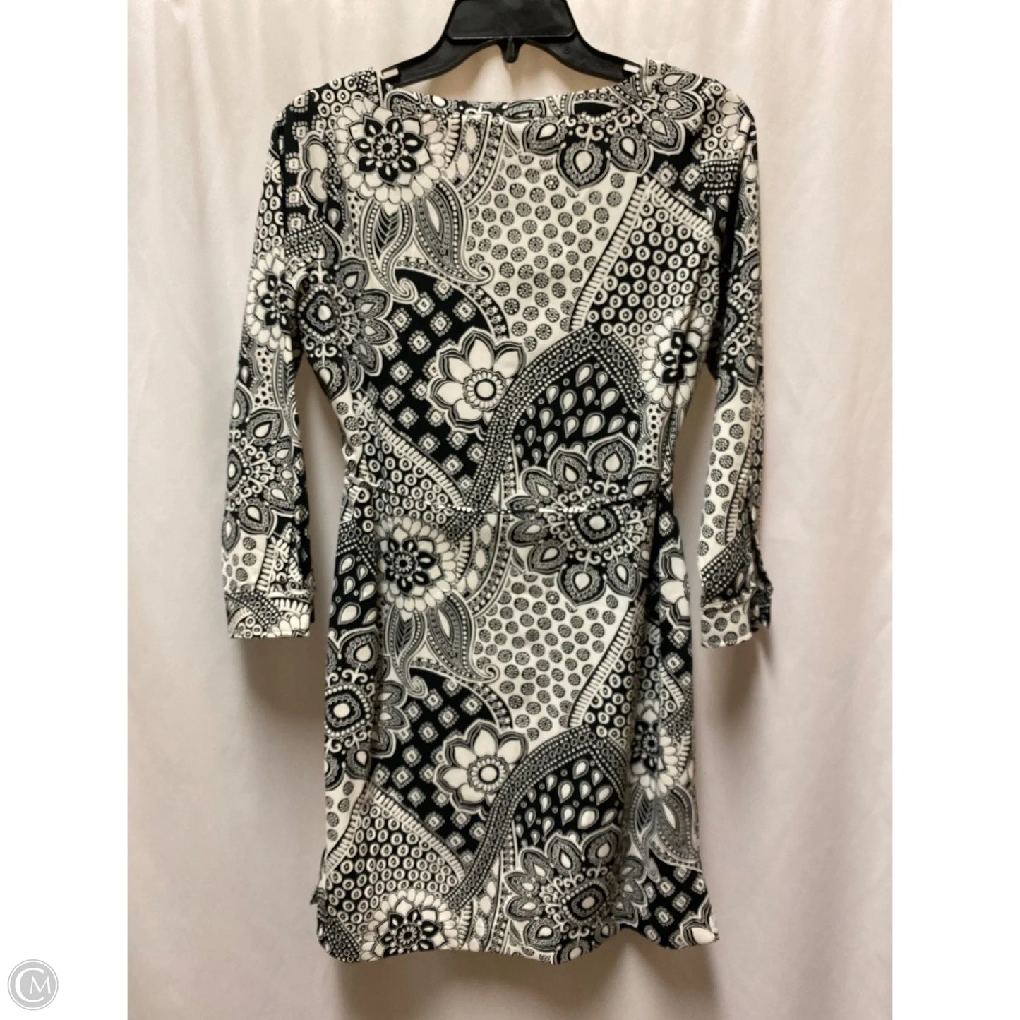 Dress Casual Midi By Loft In Black & White, Size: Xsp