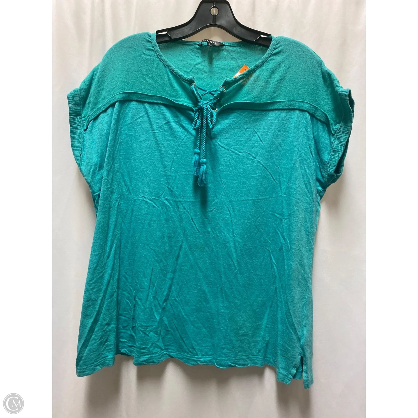 Top Short Sleeve By Hannah In Teal, Size: L
