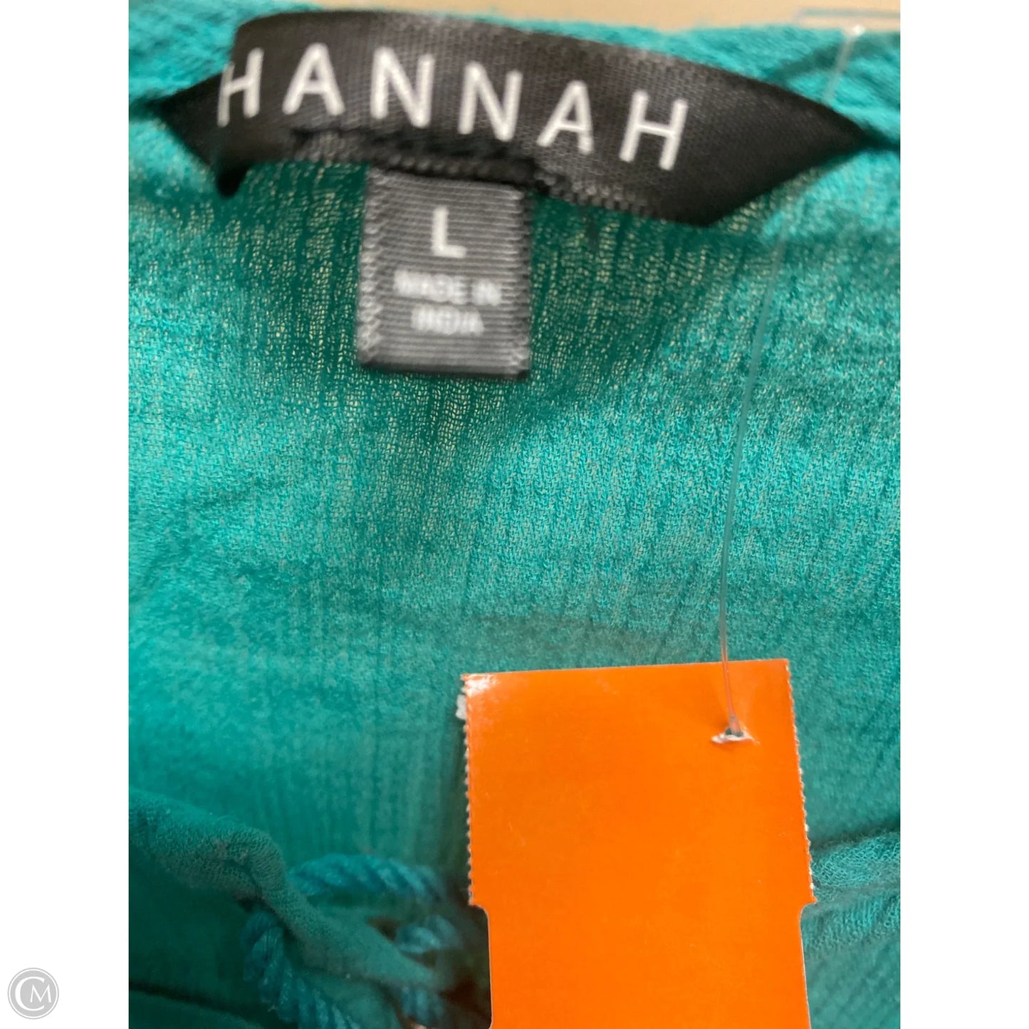 Top Short Sleeve By Hannah In Teal, Size: L