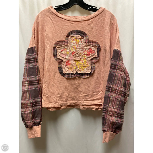 Top Long Sleeve By Shein In Pink, Size: L