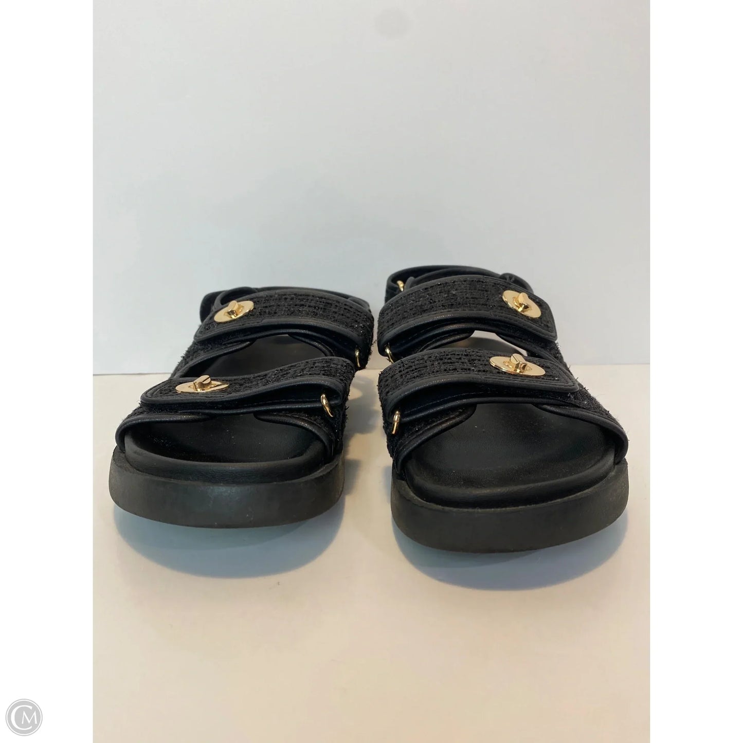 Sandals Flats By H&m In Black, Size: 7.5