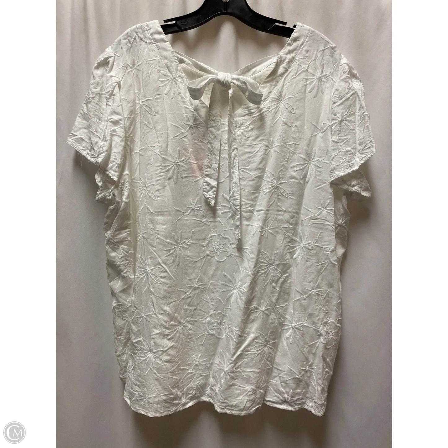 Top Short Sleeve By Loft In White, Size: 3x