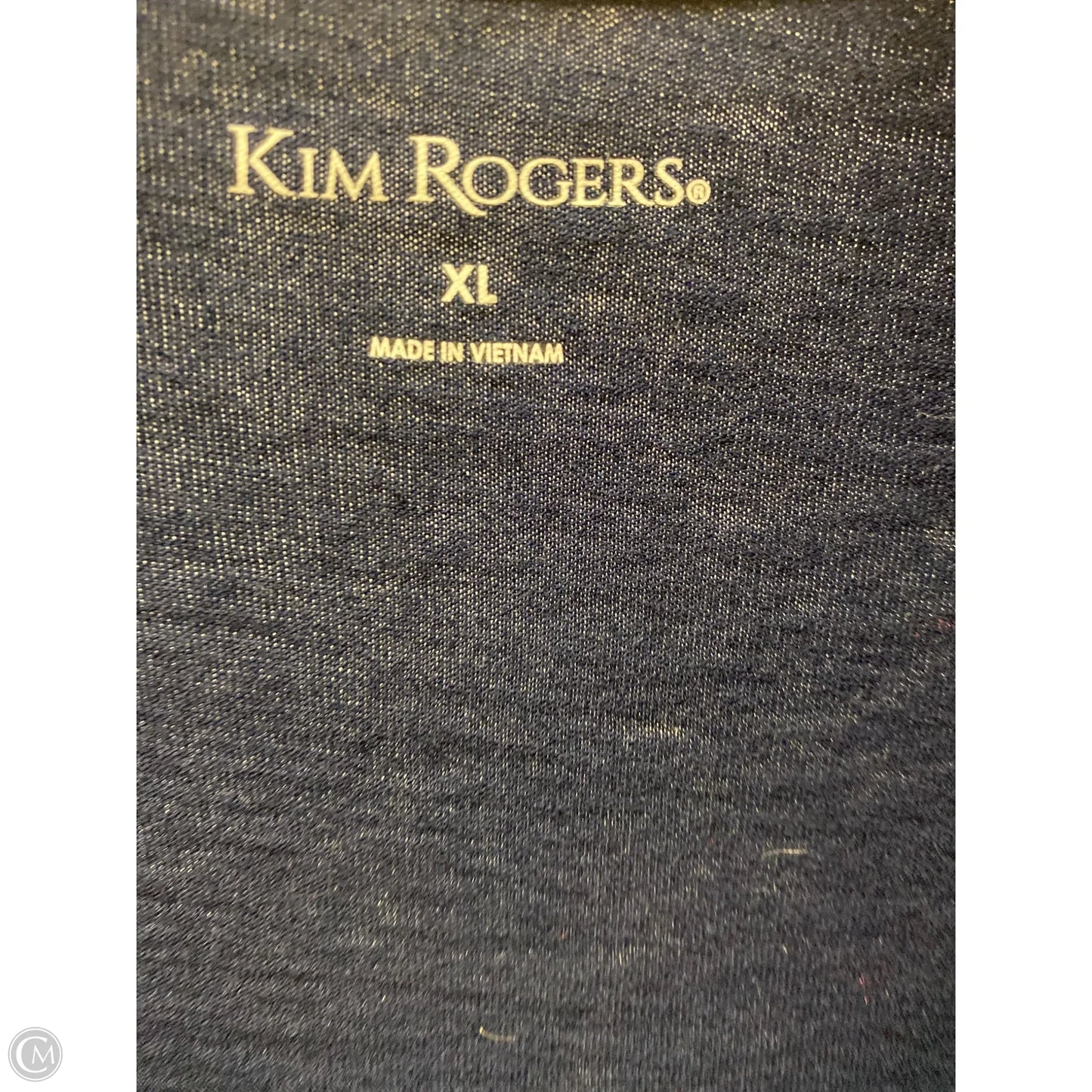 Top Short Sleeve By Kim Rogers In Navy, Size: Xl