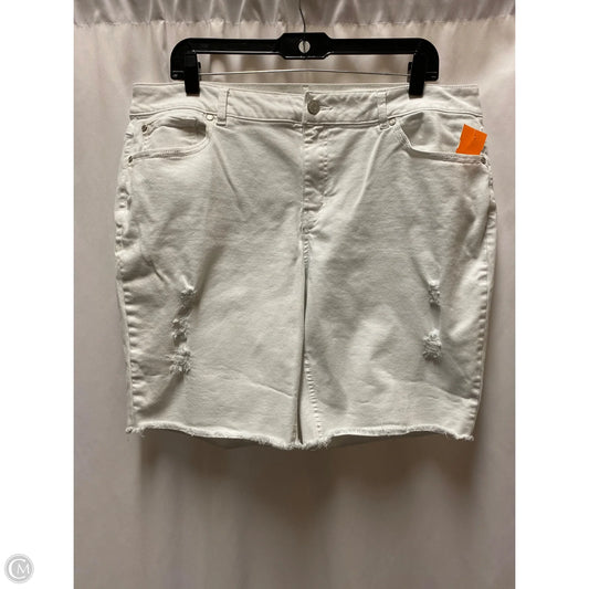 Shorts By Cato In White Denim, Size: 16