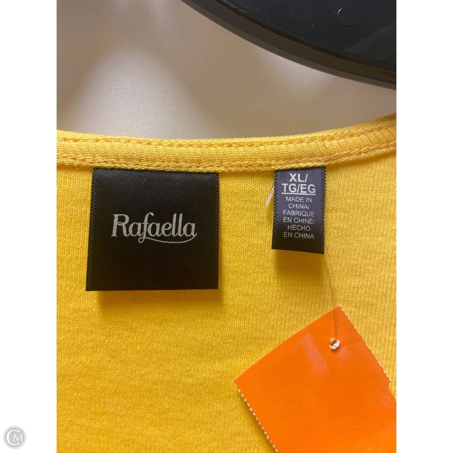 Top Short Sleeve By Rafaella In Yellow, Size: Xl