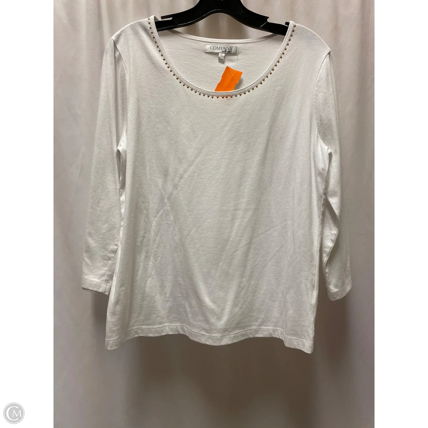 Top Long Sleeve By Ellen Tracy In White, Size: L
