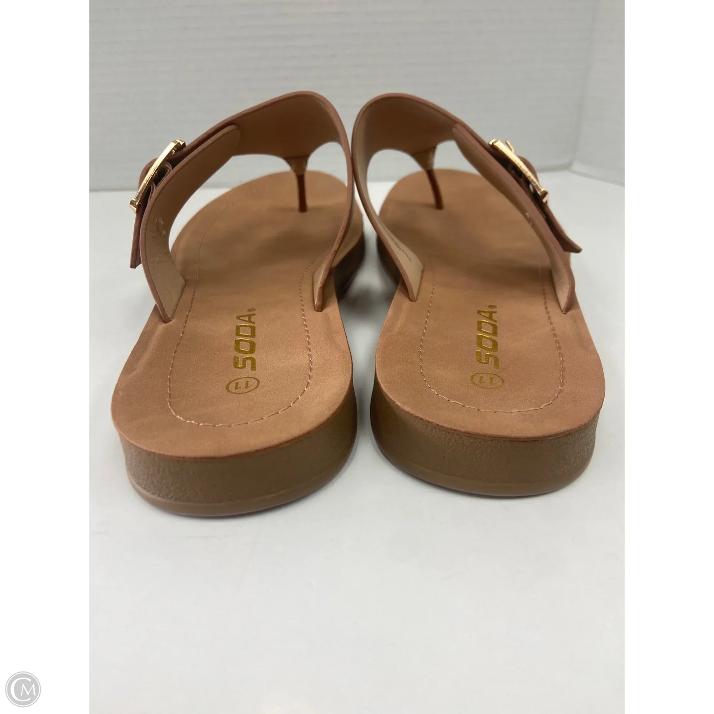 Sandals Flats By Soda In Brown, Size: 11