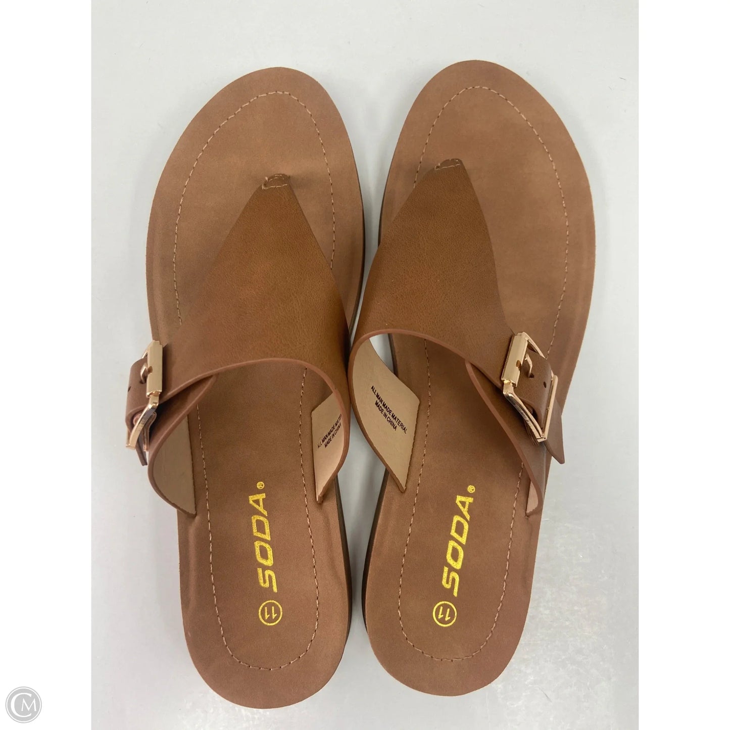 Sandals Flats By Soda In Brown, Size: 11
