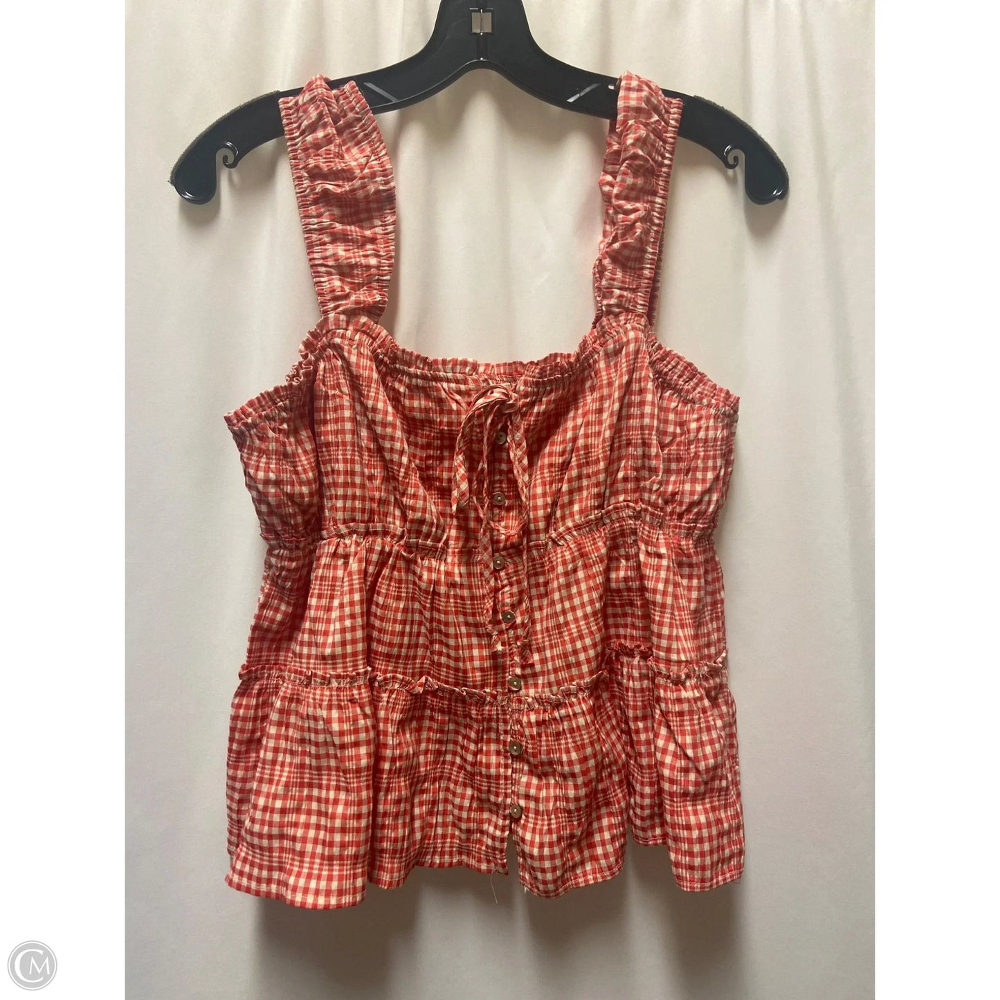 Top Sleeveless By Rewind In Red & White, Size: L
