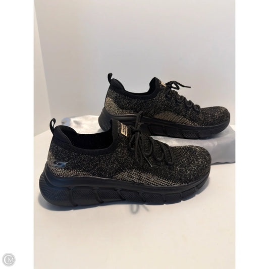 Shoes Athletic By Skechers In Black & Gold, Size: 10