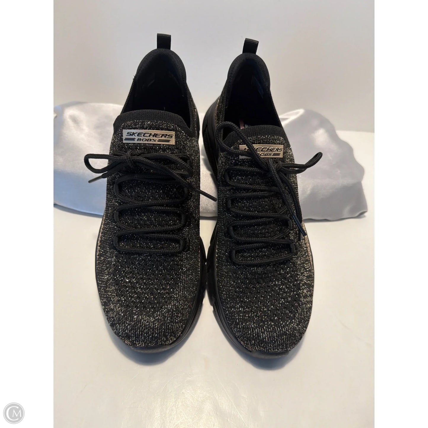 Shoes Athletic By Skechers In Black & Gold, Size: 10