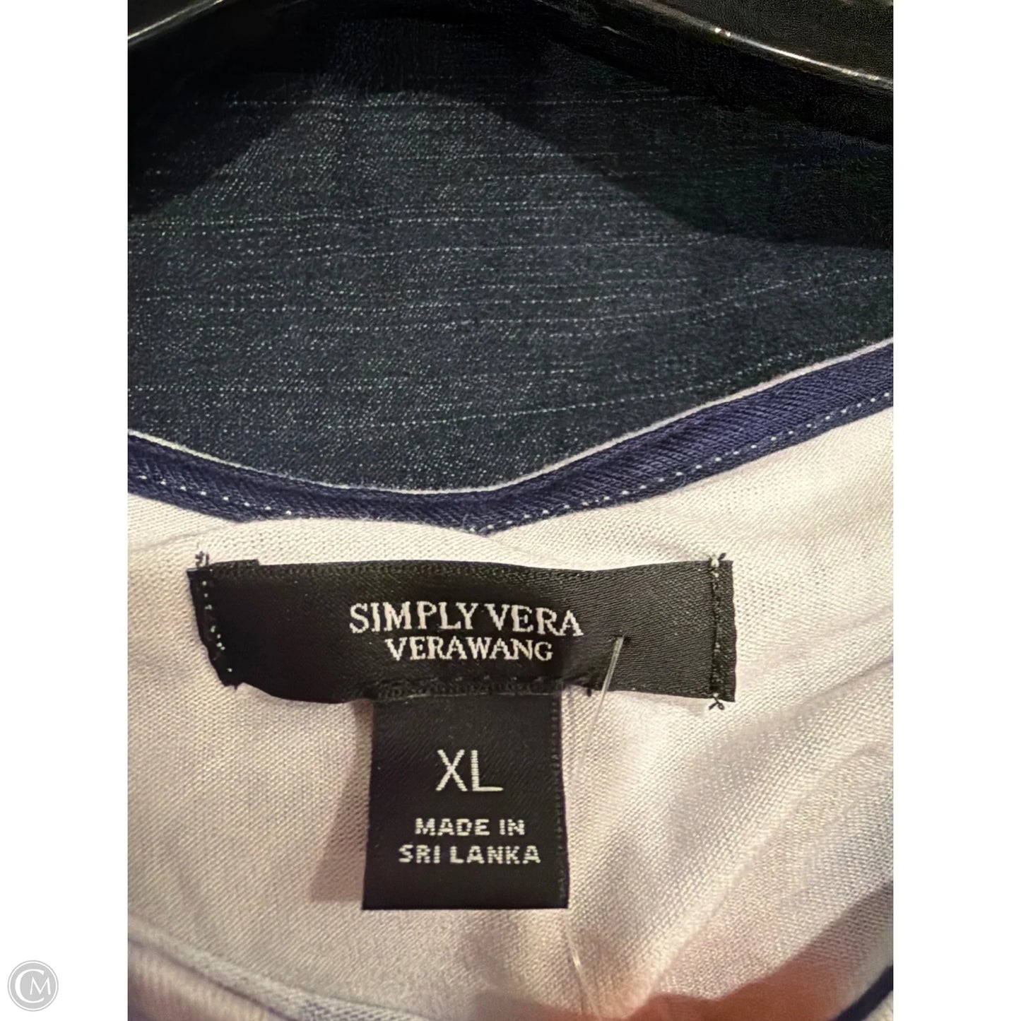 Top Short Sleeve By Simply Vera In Blue, Size: Xl