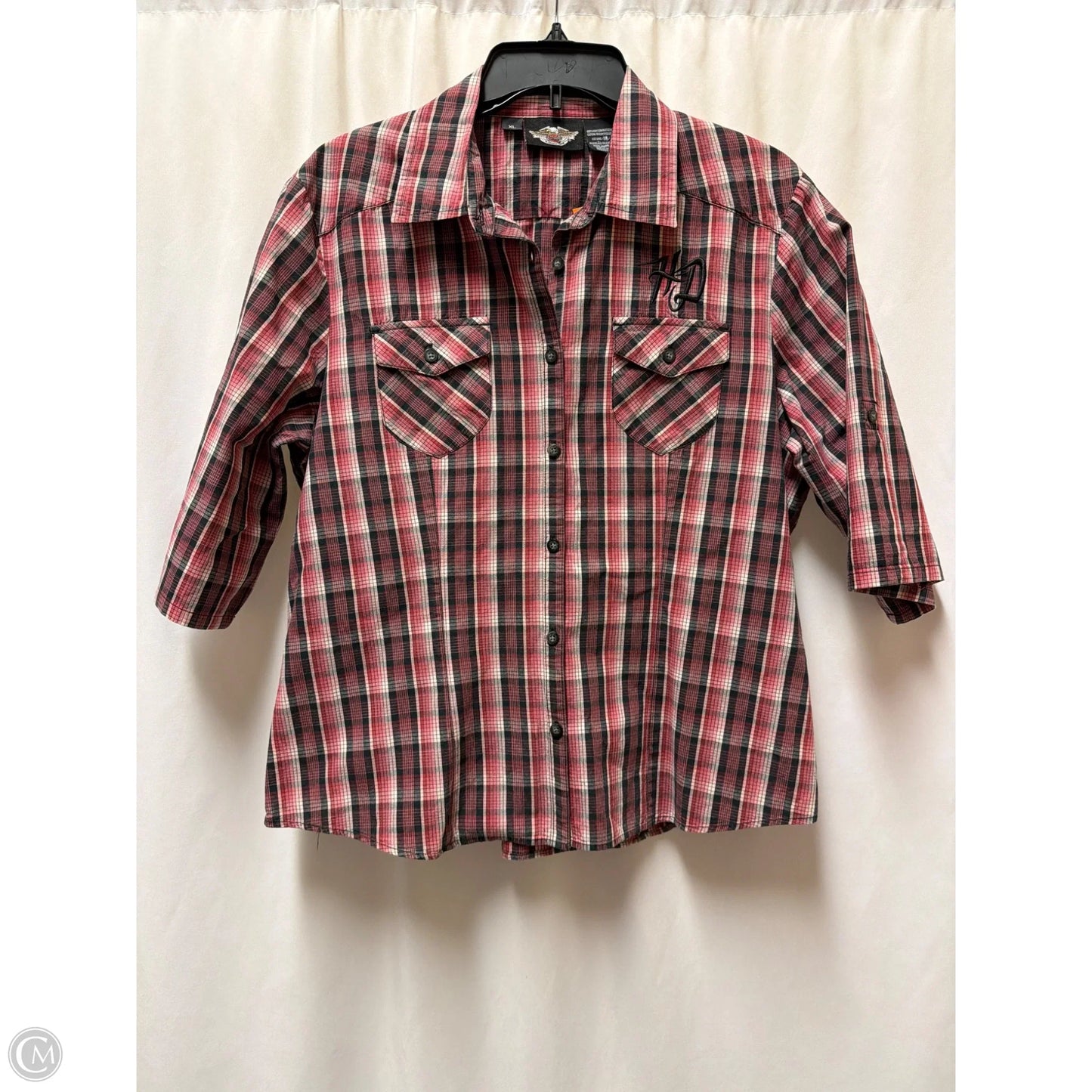 Top 3/4 Sleeve By Harley Davidson In Pink, Size: Xl