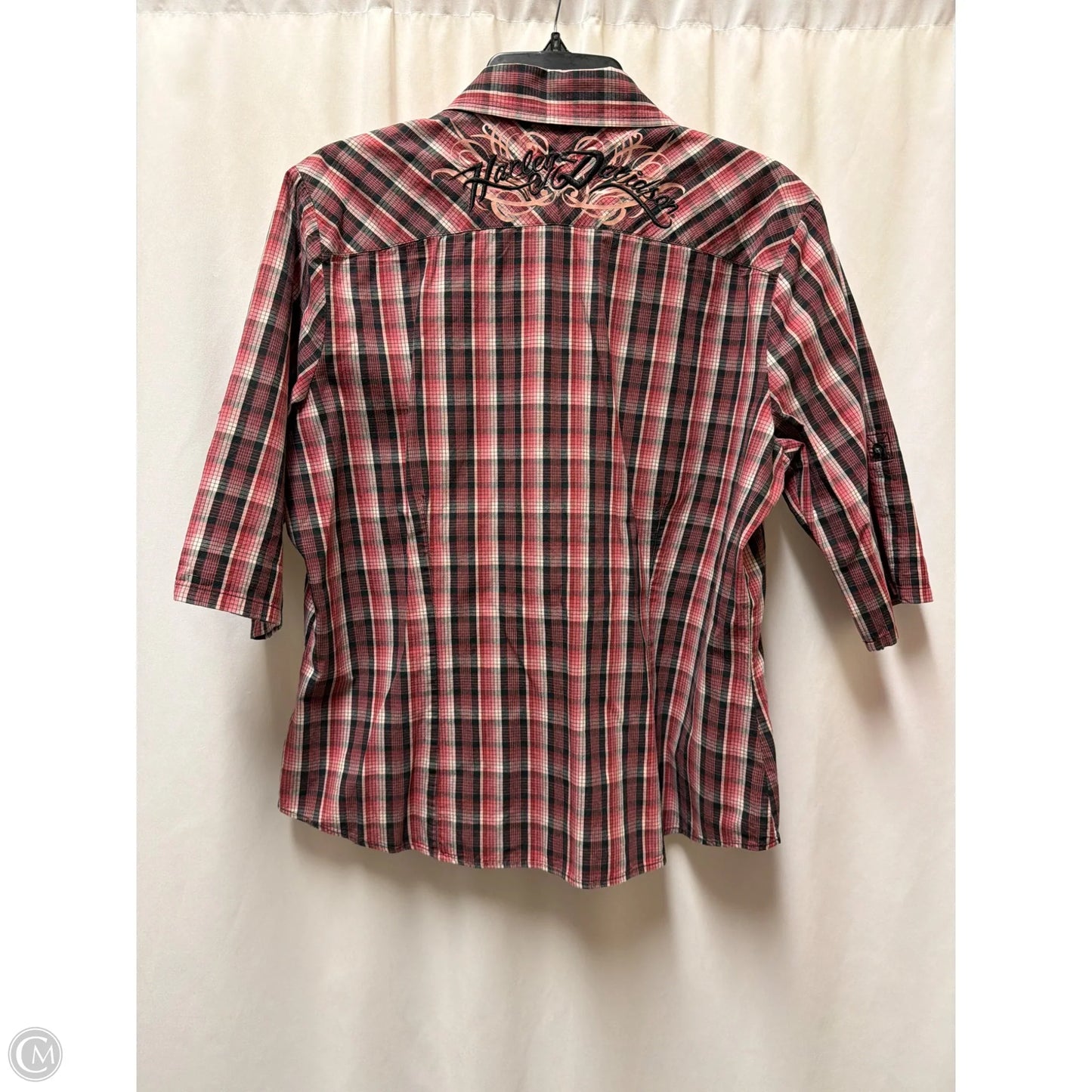 Top 3/4 Sleeve By Harley Davidson In Pink, Size: Xl