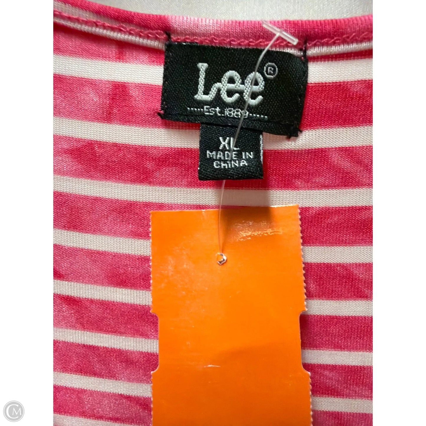 Tank Top By Lee In Pink & White, Size: Xl