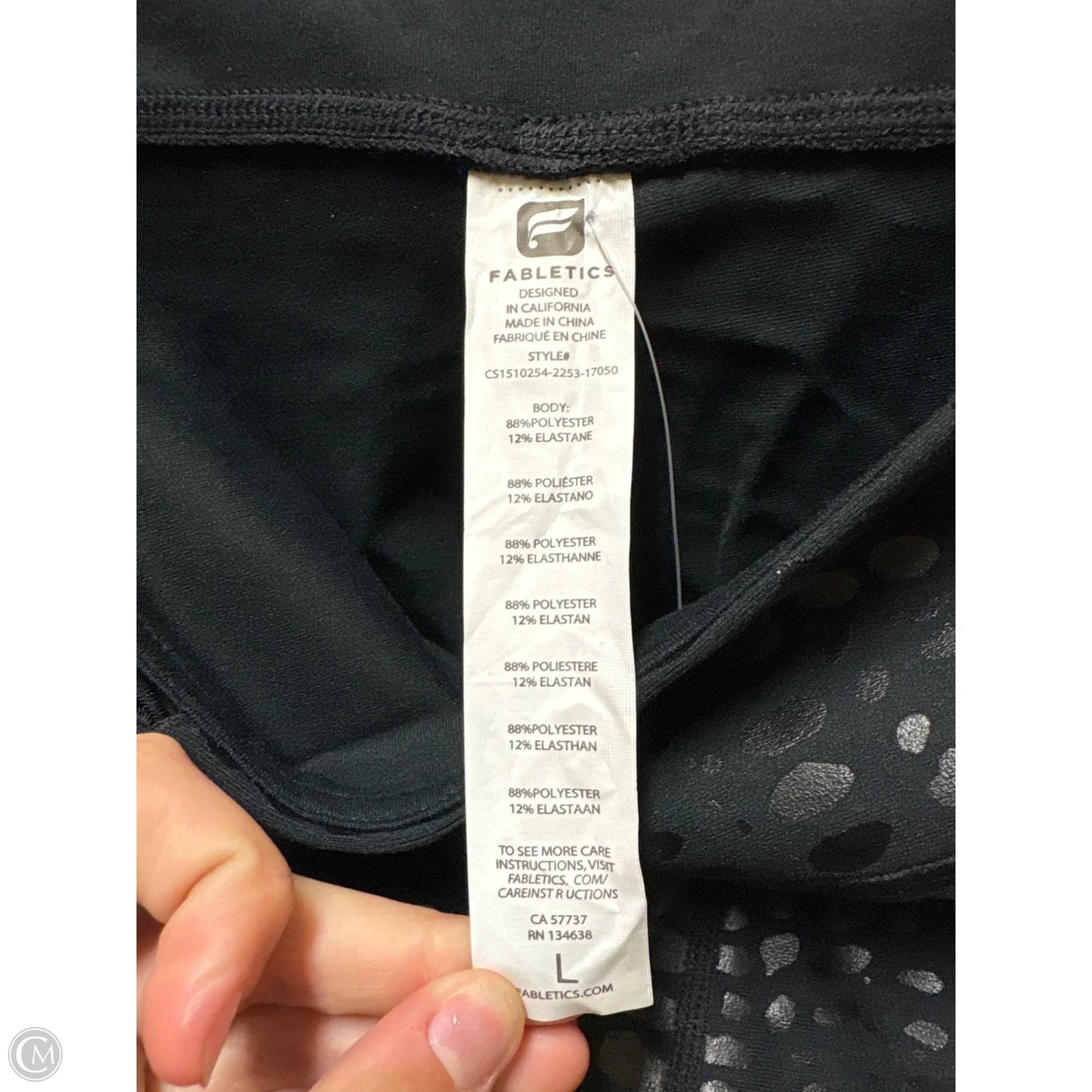 Athletic Capris By Fabletics In Black, Size: L