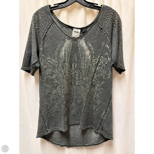 Top Short Sleeve By Harley Davidson In Grey, Size: L