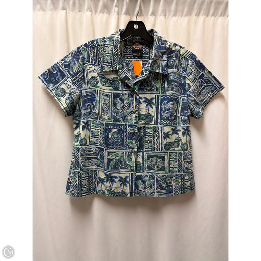 Top Short Sleeve By Harley Davidson In Blue, Size: L