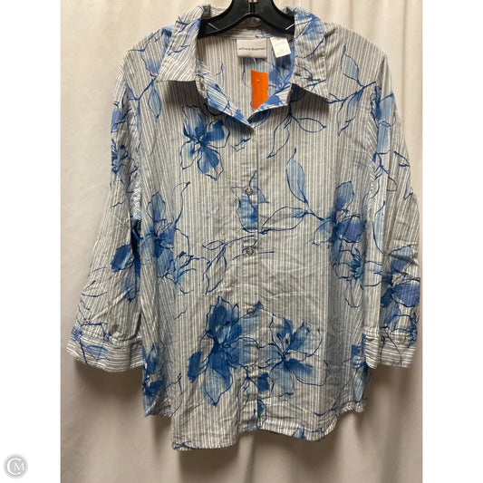 Top Long Sleeve By Alfred Dunner In Blue, Size: 1x