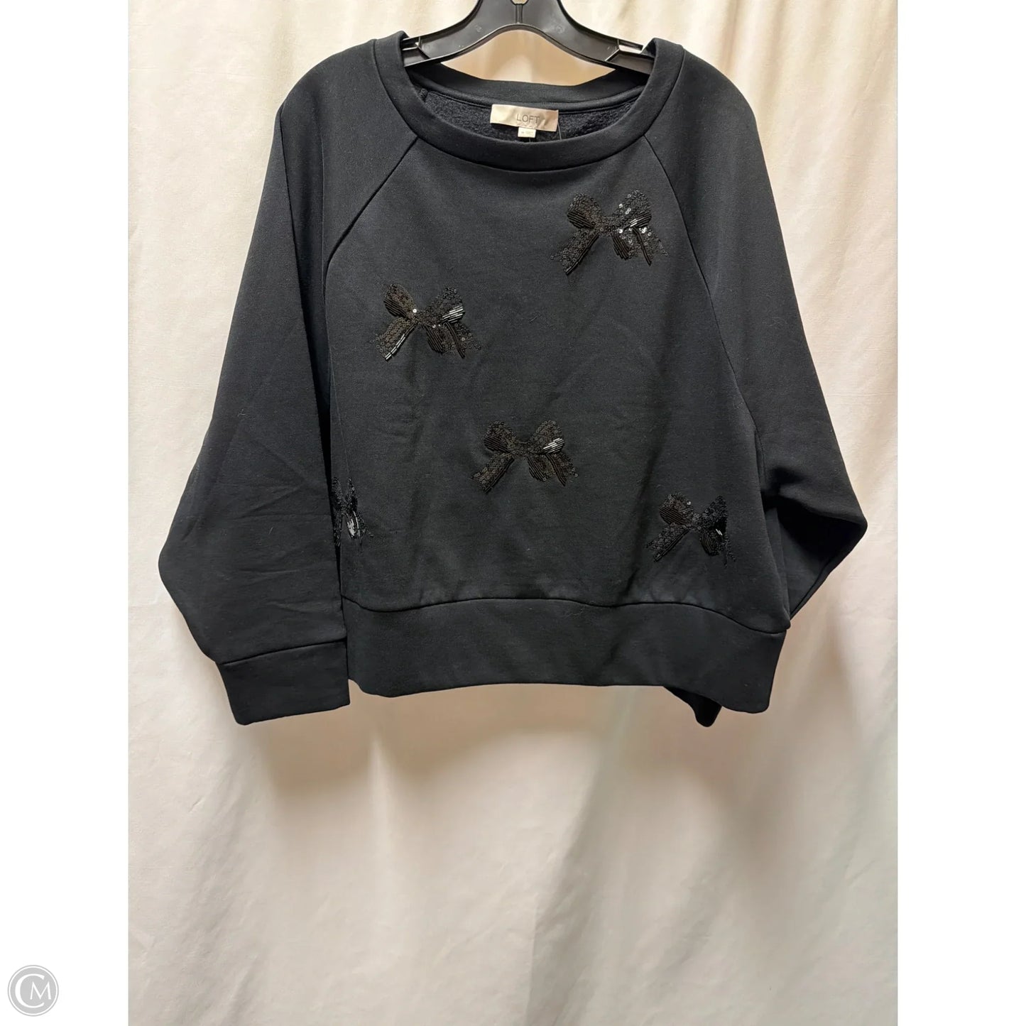 Sweatshirt Crewneck By Loft In Black, Size: M