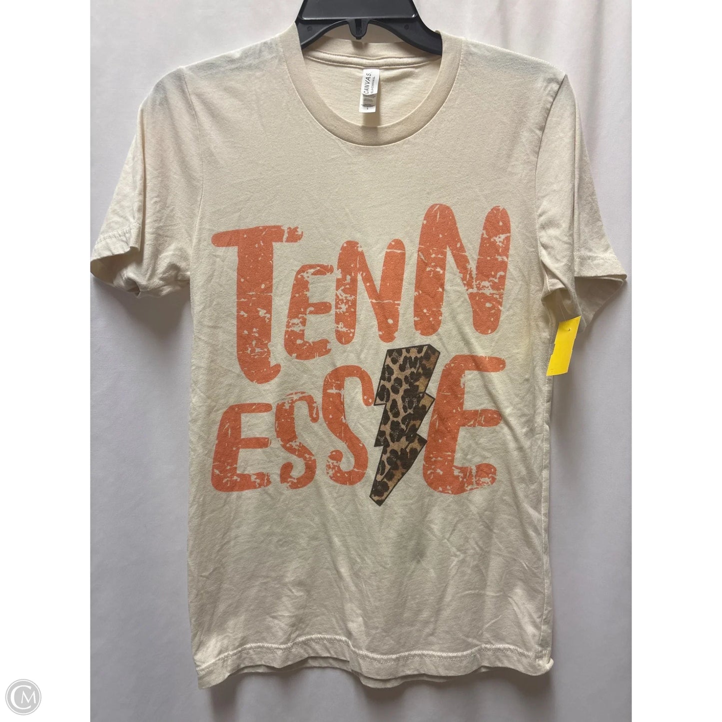 Top Short Sleeve By Bella + Canvas In Tan, Size: S