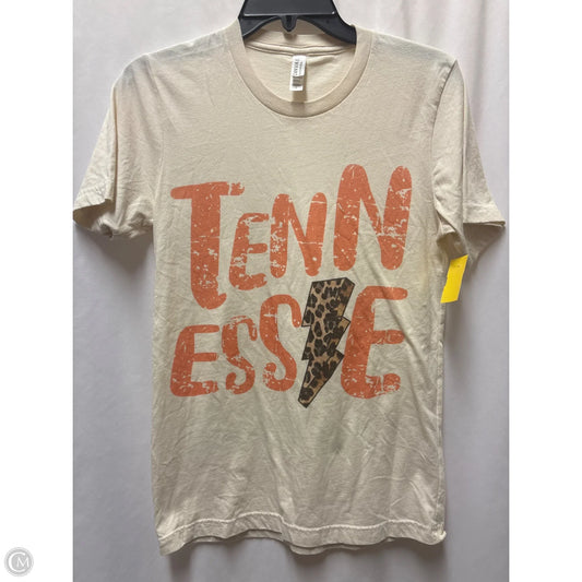 Top Short Sleeve By Bella + Canvas In Tan, Size: S