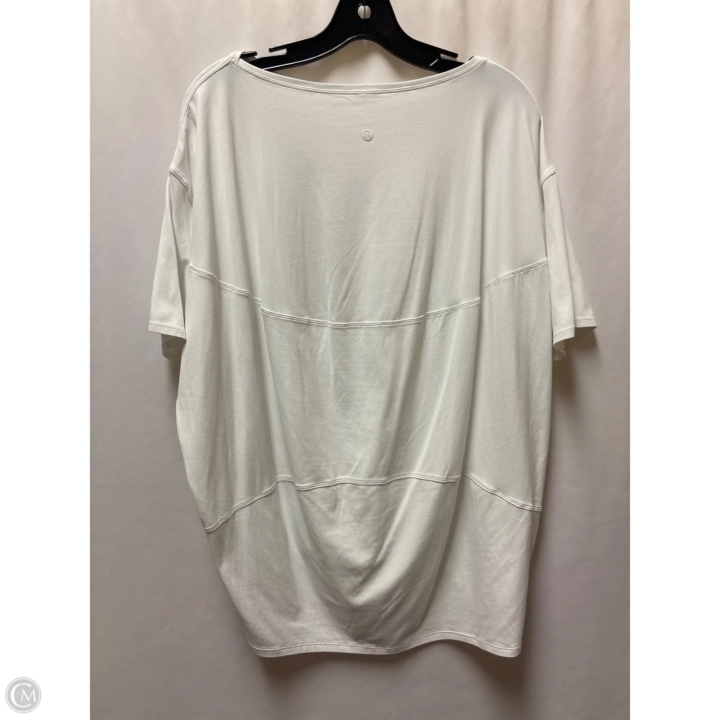 Athletic Top Short Sleeve By Lululemon In White, Size: L