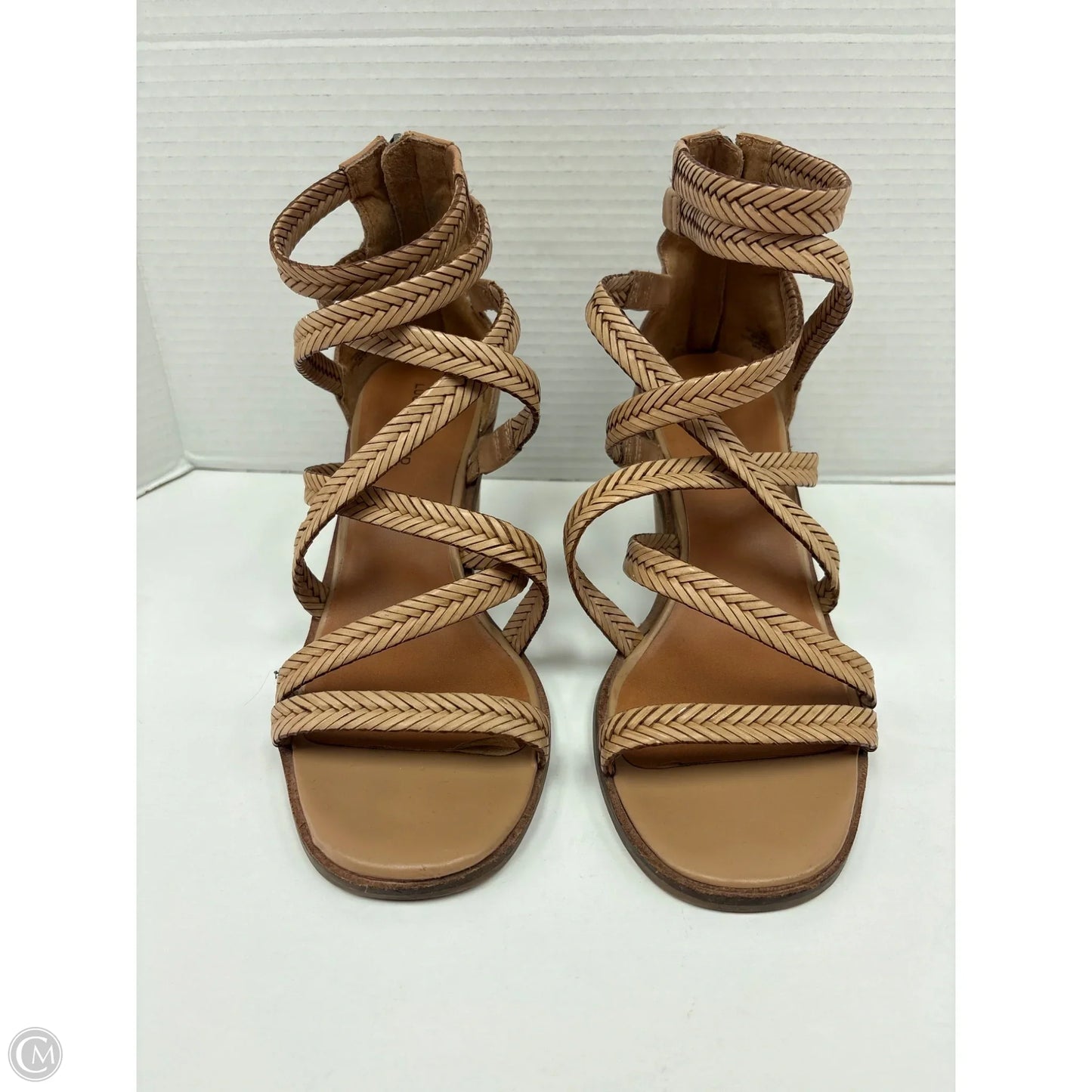 Sandals Heels Block By Lucky Brand In Brown, Size: 10