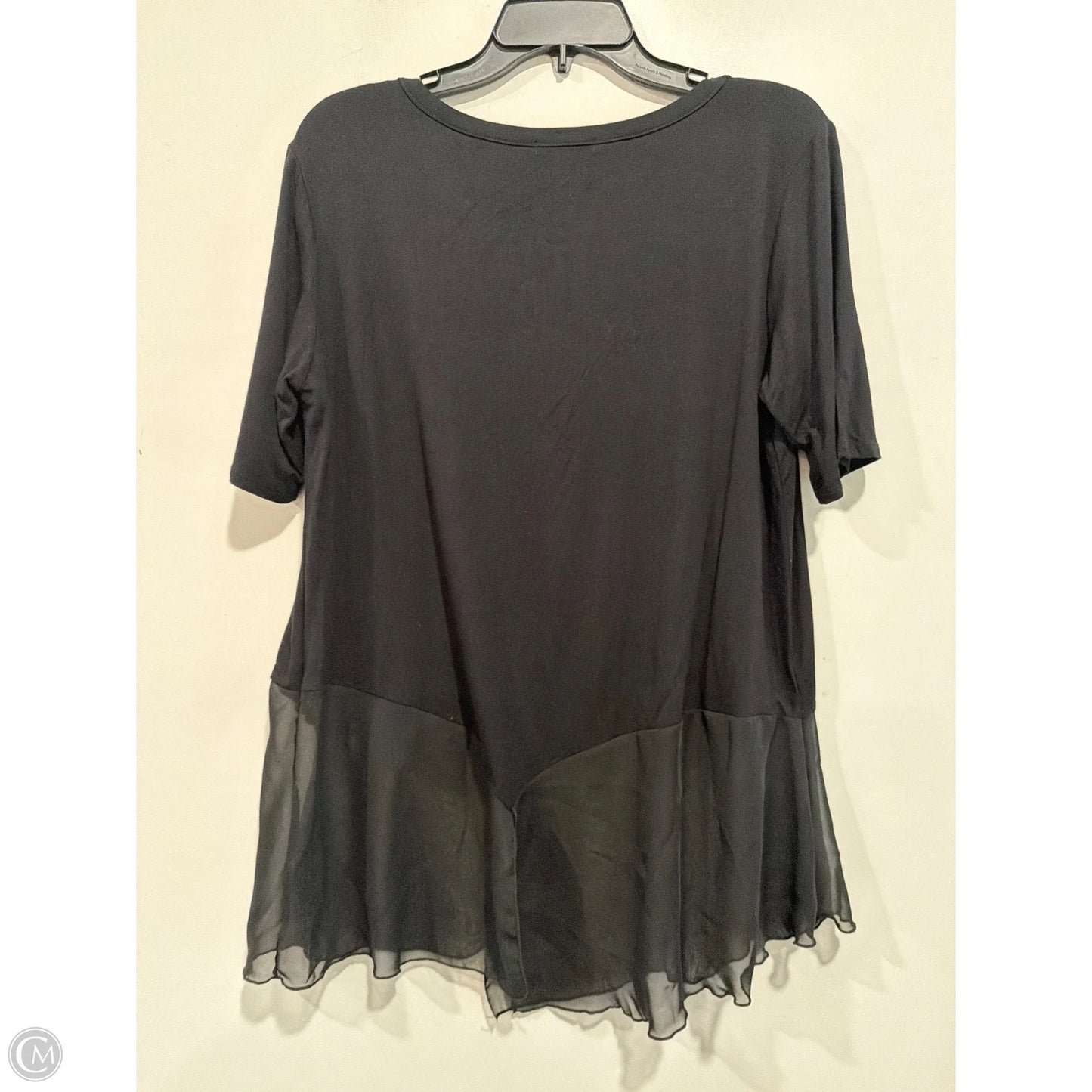Top Short Sleeve By Cha Cha Vente In Black, Size: L