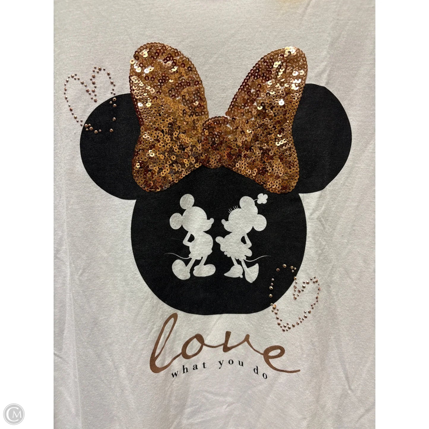 Top Short Sleeve By Disney In White, Size: L