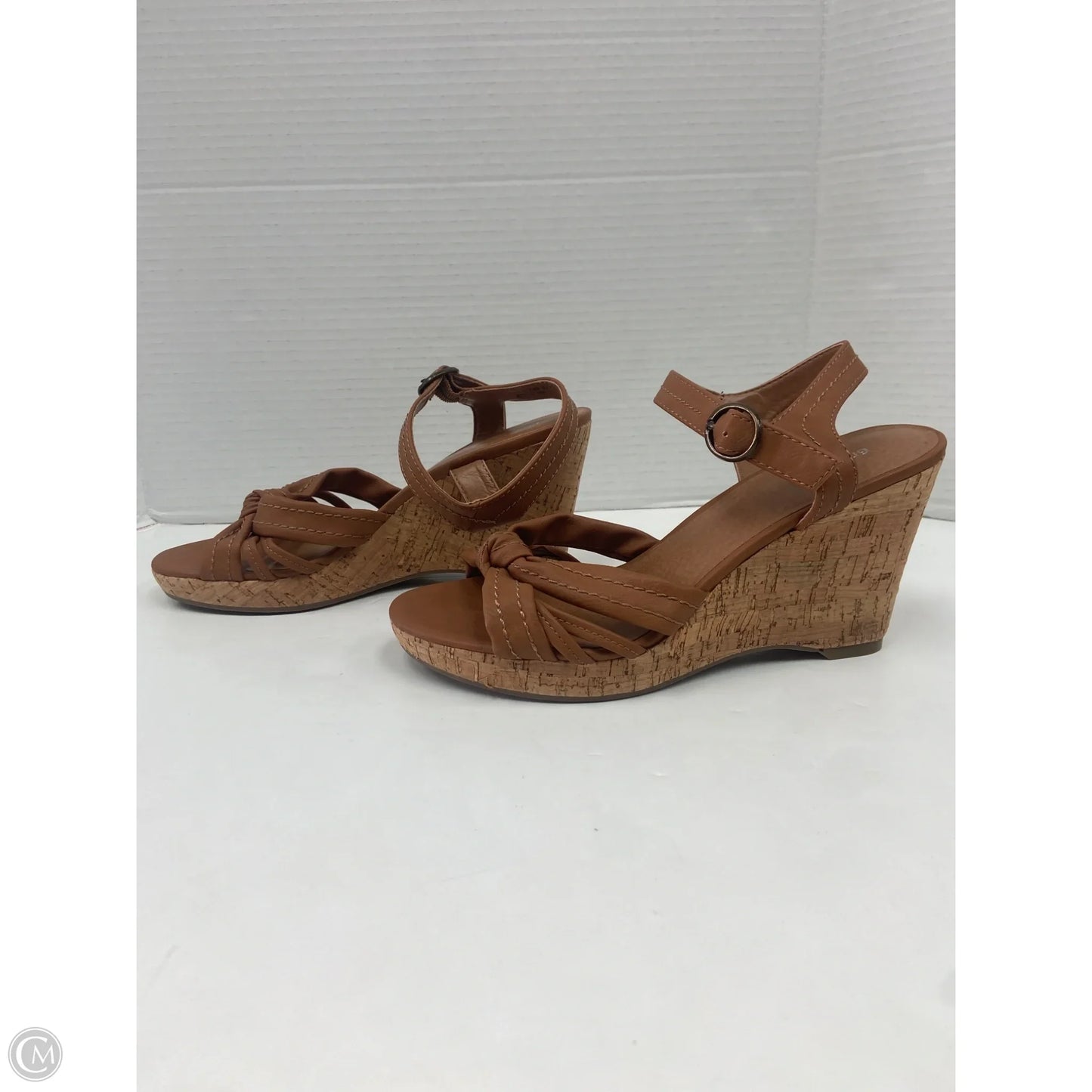 Sandals Heels Block By Clothes Mentor In Brown, Size: 8.5