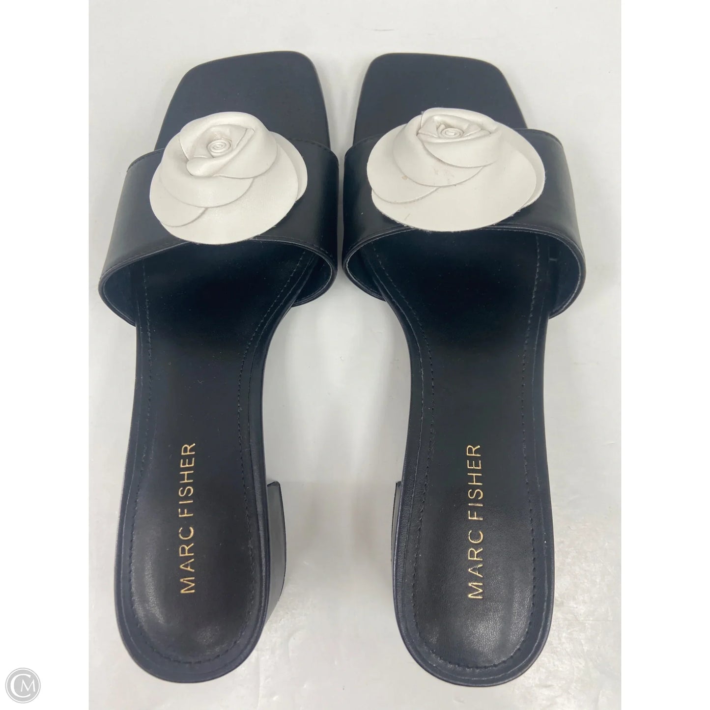 Sandals Heels Block By Marc Fisher In Black, Size: 7.5