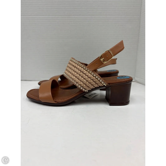 Sandals Heels Block By Italian Shoemakers In Brown, Size: 6.5