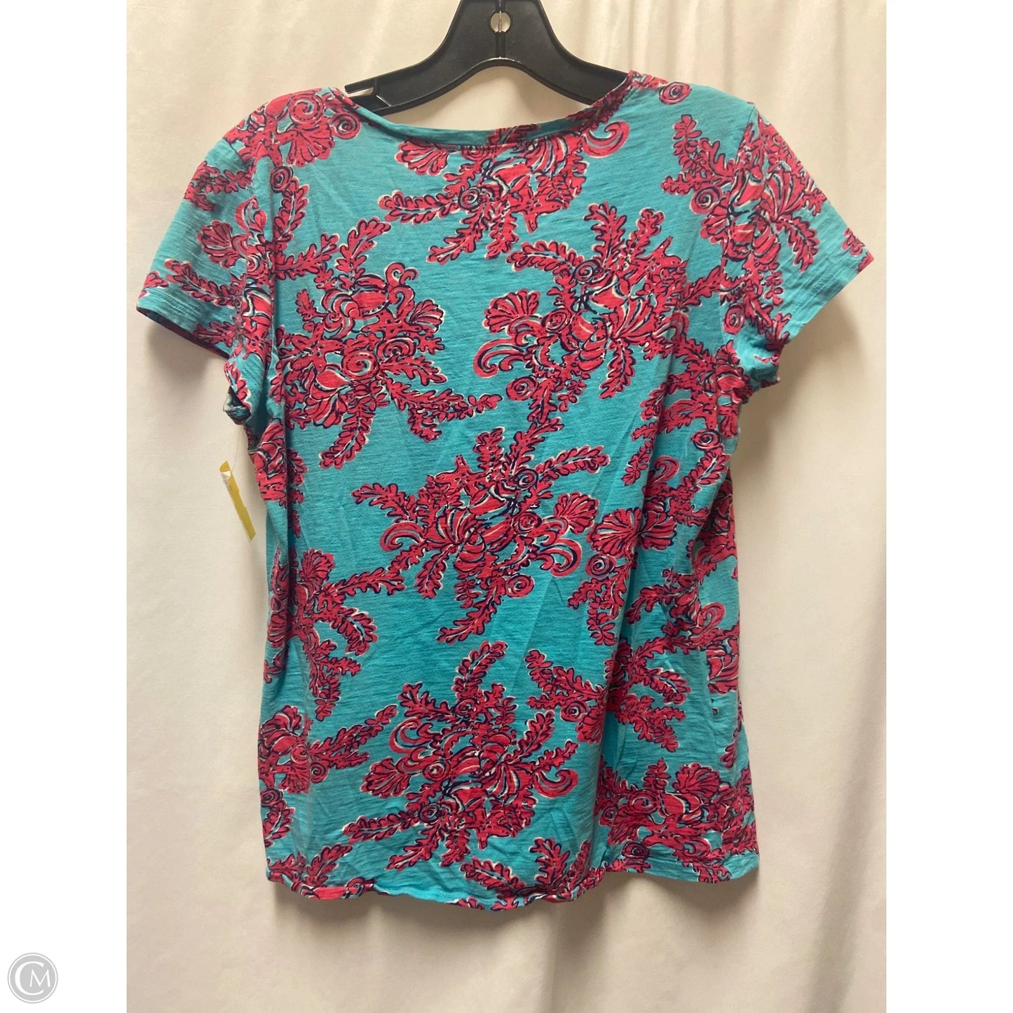 Top Short Sleeve Designer By Lilly Pulitzer In Blue, Size: M